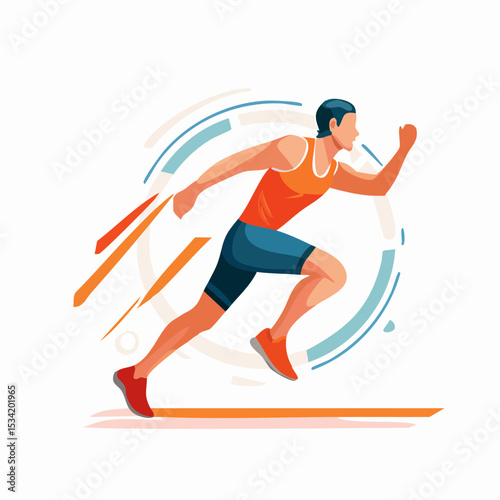 abstract icon of a sprinter on a white background