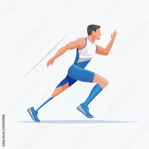 abstract icon of a sprinter on a white background