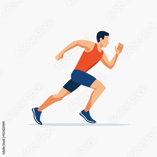 abstract icon of a sprinter on a white background