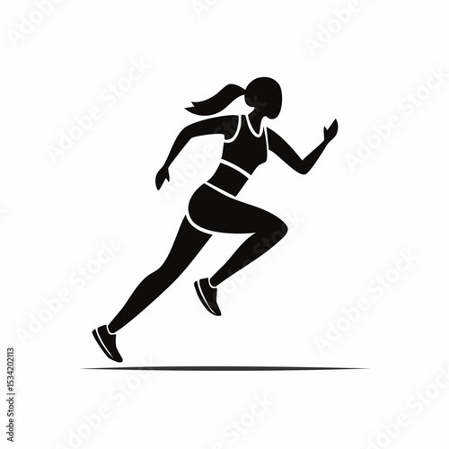 abstract icon of a sprinter on a white background