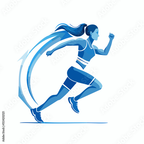 abstract icon of a sprinter on a white background