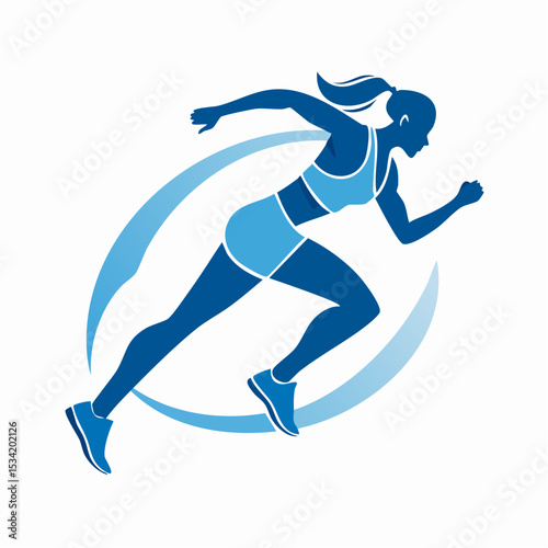 abstract icon of a sprinter on a white background