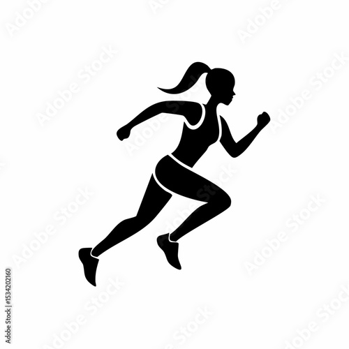 abstract icon of a sprinter on a white background