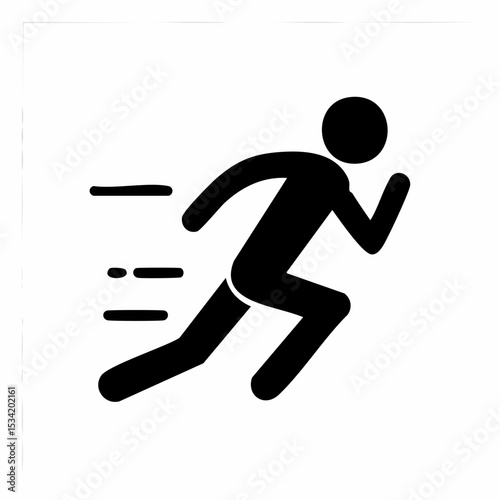 abstract icon of a sprinter on a white background