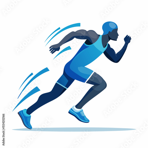 abstract icon of a sprinter on a white background