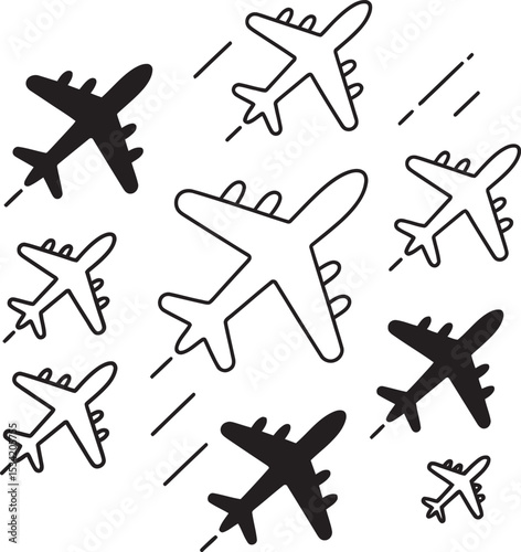 seamless pattern with airplanes vector
