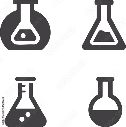 set of laboratory equipment icons
