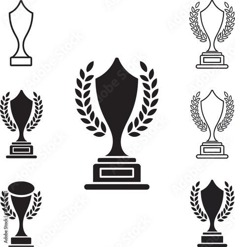 trophy and awards icons set