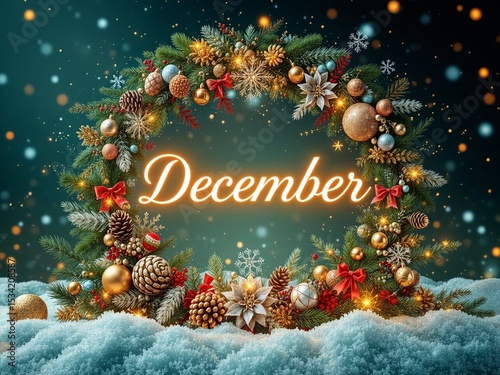 Golden December, Festive Winter Design