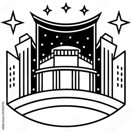 Broadway line art vector
