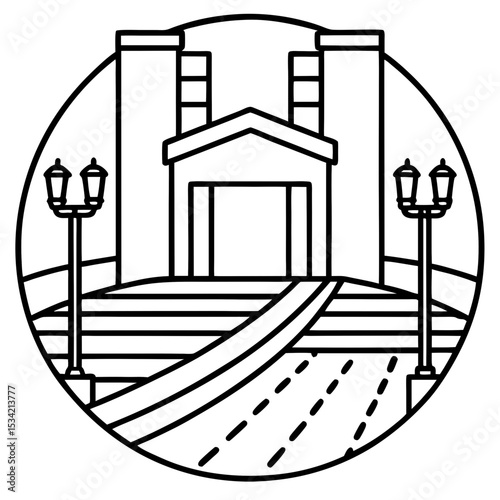 Broadway line art vector