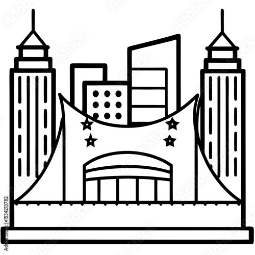 Broadway line art vector