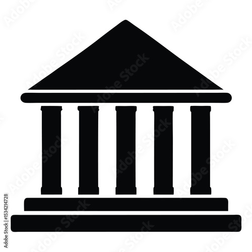 banker element isolated bank building icon on white background