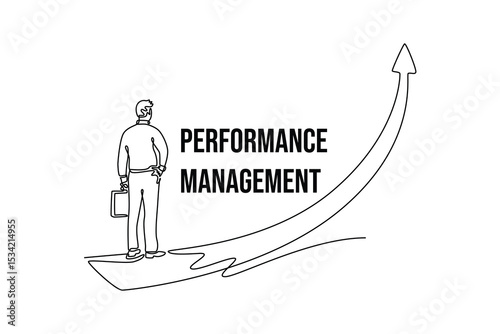 Human resource concept. Single line draw design. Vector graphic illustration