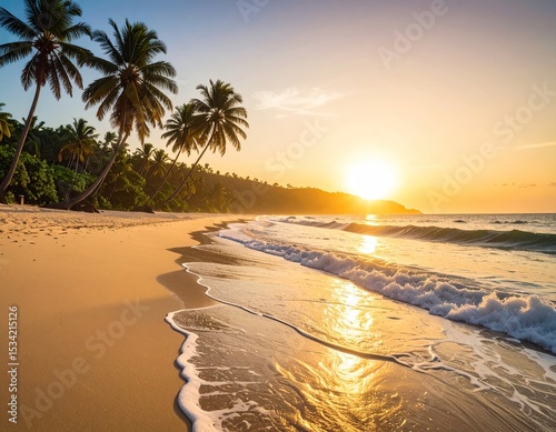 Tropical beach at sunset (1)