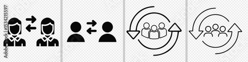 Personnel change vector icon. PNG type.  The concept of human resources. vector illustration. 