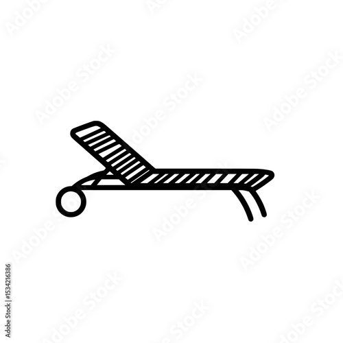 Icon of folding beach chair symbolizing outdoor comfort