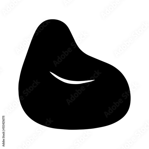 Bean bag chair icon featuring soft ergonomic seating with relaxed shape for casual indoor lounging and modern home decor with transparent background
