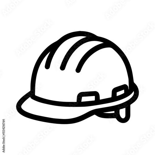 Construction helmet icon representing safety hard hat used in building and industrial work on transparent background
