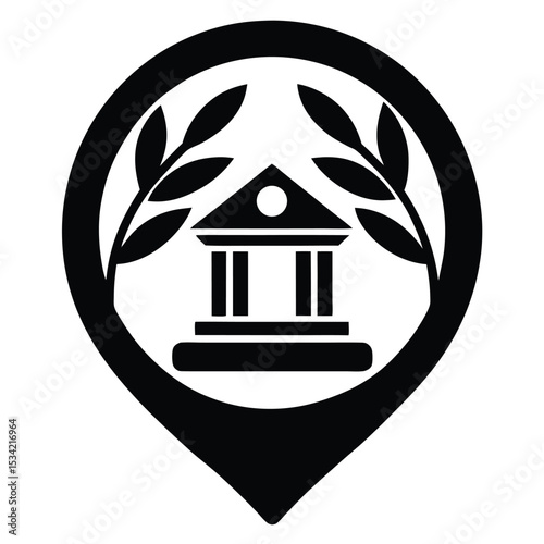 banker element isolated branch map on white background