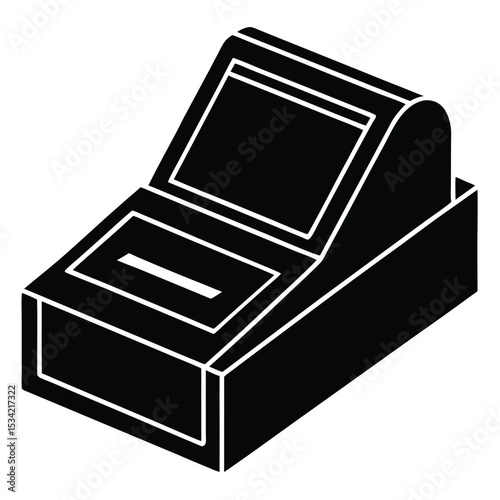 banker element isolated check scanner on white background