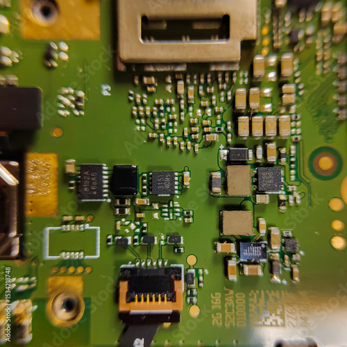 close up electronic circuit board of smartphone