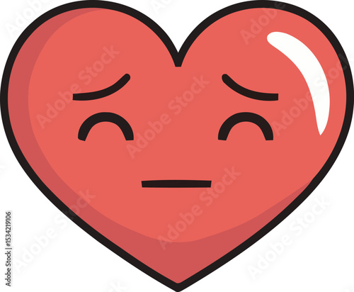 Heart Emoji Expressing Sadness and Worry A Vector Illustration