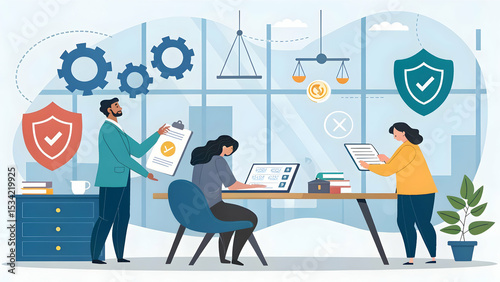 Team Collaborates on Business Strategy and Project Management Ideas