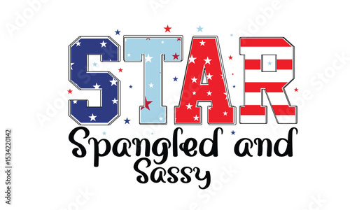 Star Spangled and Sassy PNG Design 