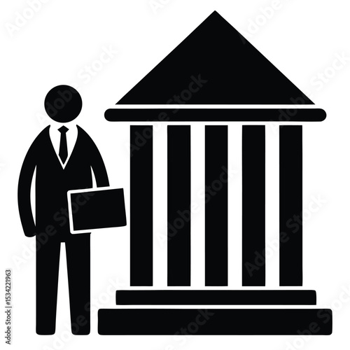 banker element isolated financial chart on white background