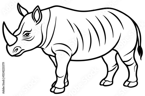 Minimal Rhino Line Art Vector 