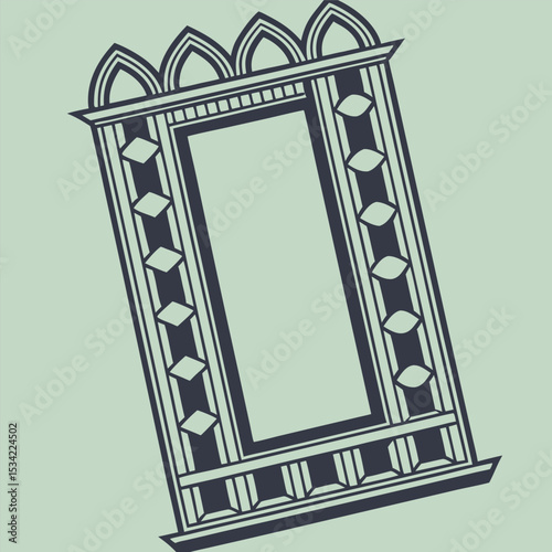 Elegant decorative architectural frame artwork vector illustration for creative design projects