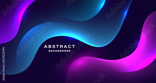 Futuristic glowing abstract background with neon wave curves