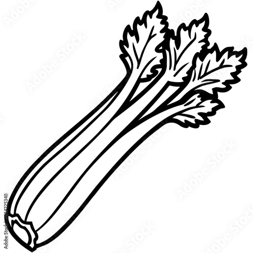 Celery line art vector