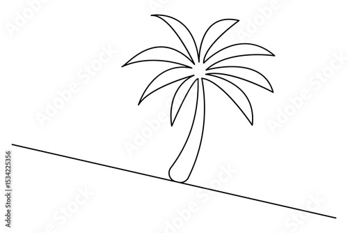 Minimalist palm tree outline illustration
