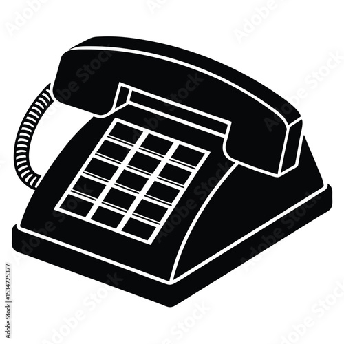 banker element isolated office telephone on white background