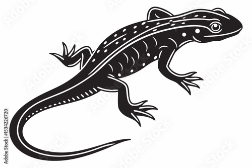 eastern newt sihouette black vector