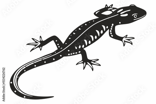 eastern newt sihouette black vector