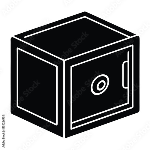 banker element isolated safe deposit box on white background