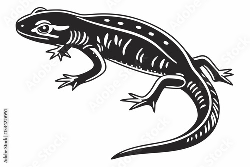 eastern newt sihouette black vector