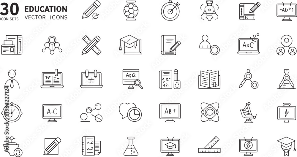 Obraz premium set of education icons
