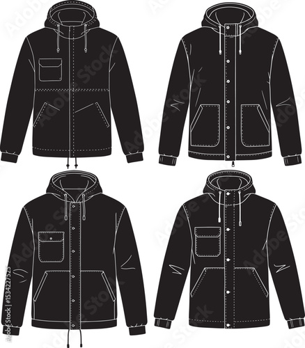 vector illustration of a black and white shirt