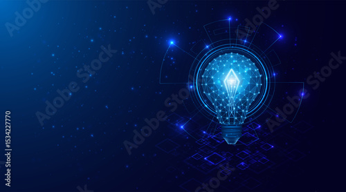 Electric or creative light bulb. Global internet connection concept for business. advanced digital technology	