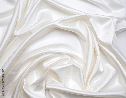 White silk fabric drapes in swirling folds