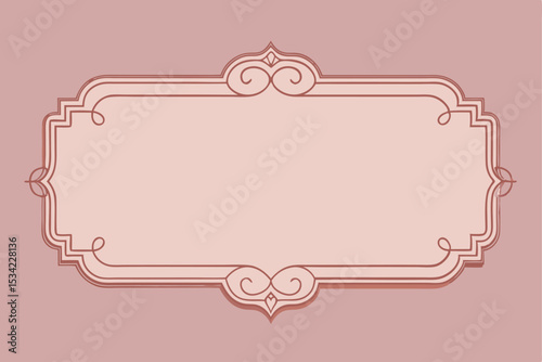 Elegant vintage frame on a dusty rose background for invitations and greetings designs