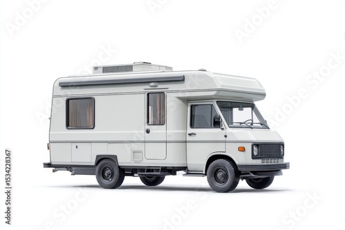 Vintage White Camper Van: A Classic Road Trip Aesthetic