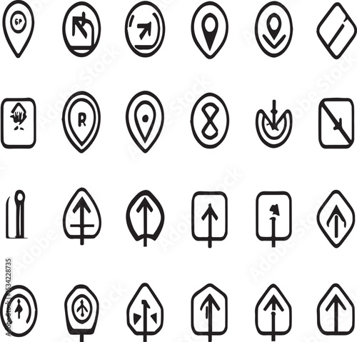 Location Pins and Directional Arrows
