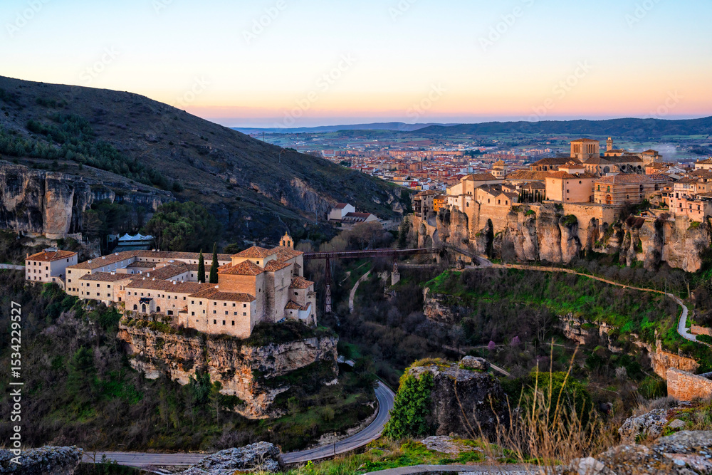 Obraz premium Spain. Cuenca, Castile La Mancha. Ancient architecture of the historic city. Travel and tourism in Spanish cities