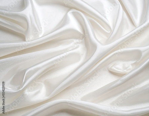 Soft, flowing white satin fabric draped in folds