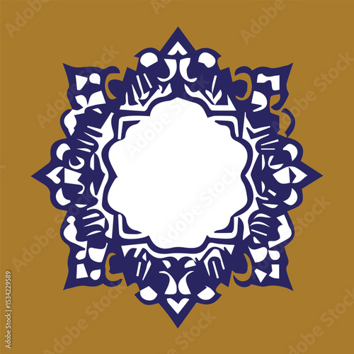 Elegant Tazhib Eslimi floral text box with intricate Iranian patterns, perfect for traditional art, invitations, or decorative frames.